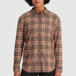 Outdoor Research Women's Kulshan Flannel Shirt Medium Relaxed Cinnamon Brown Photo 0