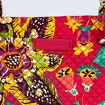 Vera Bradley Hadley East West Rumba Red Leafy Floral Large Zip Tote Shoulder Bag Photo 2