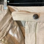 Cathy Daniels  Linen Blend Beige Cream Capri High Rise Cropped Ankle Pants Photo 6