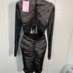 Avec Les Filles  RUCHED LACE CUTOUT BACK MINIDRESS IN BLACK Size Small NWT Photo 7