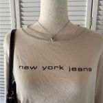New York and Company Jeans Y2K Light Tan Long Sleeve Top Size L Photo 1