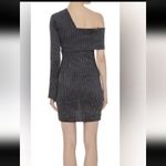 Beaufille Pinstripe One Sleeve Canopy cotton Linen Blend Stretch Mini dress 0 Gray Photo 1