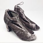 Report Velvet Peep Toe Zip Purple Ankle Boots Size 8.5 Photo 0