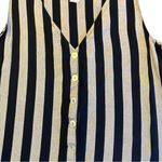 Vtg 90s Breakin Loose Stripe Black Cream Maxi High Low Vest Size 5/6 Mod Revival Photo 2