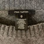 Like New Pink Tartan Pearl Beaded Shoulder Short Sleeve Sweater Gray Size M Photo 1