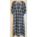 ZARA  Plaid Mini Dress Long Sleeve Button Front Casual XS‎ Photo 2