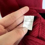 Torn By Ronny Kobo women's L midi bodycon bandage knit dress high neckline red Photo 4