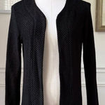Chico's Chico’s Traveler’s Black Basketweave Cardigan Open Front 2 L Photo 0