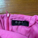 OPT Hot Pink Open Back Scalloped Edge Puff Sleeve Midi Dress Photo 12