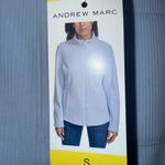Andrew Marc NWT-  Ribbed Baby Blue Zip Up Sweater Photo 1