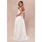 Lulus NWT Extraordinary Vow White Off-the-Shoulder Maxi Dress with Pockets Sz M Photo 2