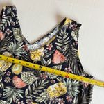 J. Jill Sz M Stretch Double V Neck Knit Midi Tropical Tank Dress Pockets Black Size M Photo 4