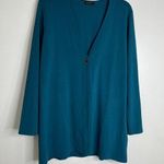 J.Jill Wearever Cardigan Single Button Women's Sweater Long Sleeve deep Teal Photo 0