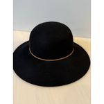 PHENIX Round Crown Fedora 100% Wool Hat Wide Brim Black OS Boho Chic Hat Photo 1