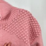 Free People  Pink Bobble Knit Turtleneck Mockneck Sweater Size Small Cozy Boho Photo 7