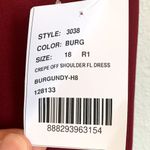 NWT Dessy Collection Off The Shoulder Notch Trumpet Gown in Burgundy 3038 Red Size 18 Photo 8