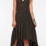 Urban Outfitters NWT  Ecoté high low gold shimmer dress size medium‎ Photo 0