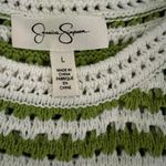 Jessica Simpson  Green and White Striped Knit Tank Top Photo 1