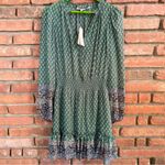 Veronica Beard NWT Destiny Printed Smocked Mini Dress in Seaglass Size 0 (XS) Photo 10