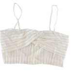 Rachel Zoe  Cropped pin striped sleeveless zipper back top size 6 Photo 0