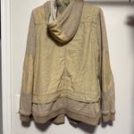 Free People Terrycloth Utility Hooded Jacket Layered Twill Olive Green - M Photo 5