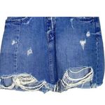 ZARA  Distressed Raw Hem Mini Cotton Button Fly Skirt 5 Pockets S Blue #3211 Photo 2