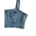 LOVE TRENDS Denim Crop Tank Top Size Medium NEW NWT Blue Photo 6
