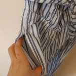 Aerie  Small Size S Blue White Pinstripe Jumpsuit Sleeveless Pockets Bow Photo 7