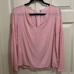 Gap pink flower long sleeve vneck blouse size S Photo 0
