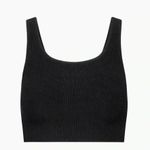 Aritzia Babaton by  Black Sculpt Knit Squareneck Cropped Tank Top  SIZE XL Photo 2