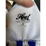 Heat Womens Bikini Top Sz S Royal Blue White String Padded Removable Pads‎ Photo 4