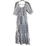 ZARA ✨ Bloggers Favorite Printed & Embroidered blue white maxi Sz Medium dress✨ Photo 8