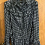 Who What Wear Women’s Navy Pioneer Button Uo Blouse Medium Photo 0