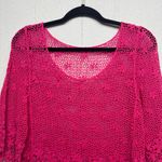 Crochet Cottagecore Gardengirl Beach Chic Bohemian Womens Knit Pullover Medium Pink Photo 1