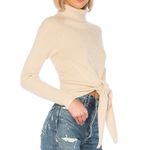 Lovers + Friends  Skye neutral front tie ribbed knit sweater women’s size XL Photo 2