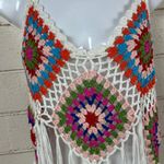Rebellion  Again Top Womens Multicolor Festival Crochet Tank Size S Photo 5