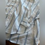 Aerie Oversized Good Day Button Down Shirt Blue & White Striped Cotton Photo 6