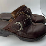 b.ø.c Brown Leather‎ Clogs Slides Studded Buckle Comfort Shoes Women’s 8 BC6650 Photo 0