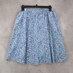 Blue Floral Mini Short Flare Pull On Cotton Tenniscore Boho Skirt S Small Photo 1
