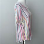 Torrid  Multicolor Pastel Striped Short Sleeve Women's Blouse Top Sz 0 Photo 3