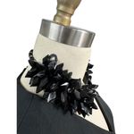 VTG 80s Avant Garde Necklace Black Spiky Plastic/Glass Choker Collar Rhinestone Photo 3
