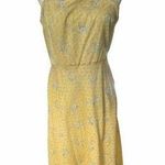 Vintage J Crew Sun Dress Size 12 Y2K Floral Old Money Butter Yellow Boho Midi Photo 0