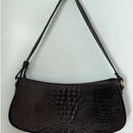 Brahmin  black Anytime Mini Melborn Croc Leather Shoulder Bag Hobo Luxury Photo 0