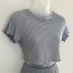 Women's Gray Waffle Knit Two Photo 2