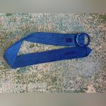 Vintage blue woven pull through oval accent Velcro belt, size L/XL Photo 3