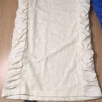 B30 Bundle Of 2 Lacey Ruched Dresses Stretchy Blue Ivory/Cream Size Medium Photo 3