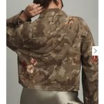 Anthropologie By  Embroidered Camo Utility Jacket Lg WT Photo 2