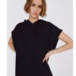 ZARA  Black Short Sleeve Drawstring Hooded Hoodie Mini Tunic Sweatshirt Dress M Photo 1