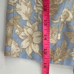 Rebecca Taylor  Long Sleeve Satin Leaf Top in Sky Blue Combo Sz 2 Photo 4