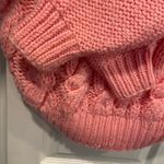 Lady Van Heusen Size L Chunky Bubblegum Pink Hand Knit Cable Collared Sweater Size L Photo 4
